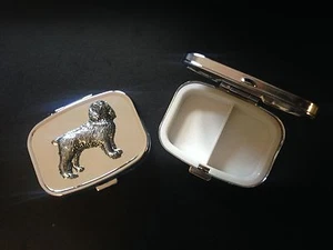 Spaniel D5 englisches Zinn Emblem auf rechteckiger Reise Metall Pillendose - Bild 1 von 1
