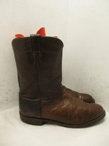 Stivali da cowboy Larry Mahan in pelle di struzzo liscia marrone da uomo taglia 9,5 XE Sty LM19069 - Foto 1 di 16