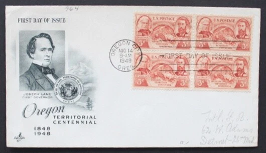 SC68 UNITED STATES 1948 FDC Centennial of Oregon territory  - Image 1 of 2