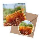1 x Grußkarte & 10 cm Aufkleber Set - Imkerei Biene roh Honigbienen #44259