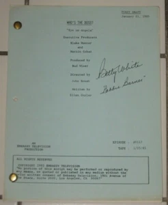 "BETTY WHITE GUIÓN PERSONAL FIRMADO PARA ""WHO'S THE BOSS"" 1985 EP ""EYE ON ANGELA" - Imagen 1 de 7
