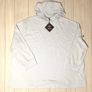 Ava & Viv Sweater Womens 4X Blue Long Sleeve Pullover Hoodie Sweatshirt 28W/30W - Picture 1 of 7