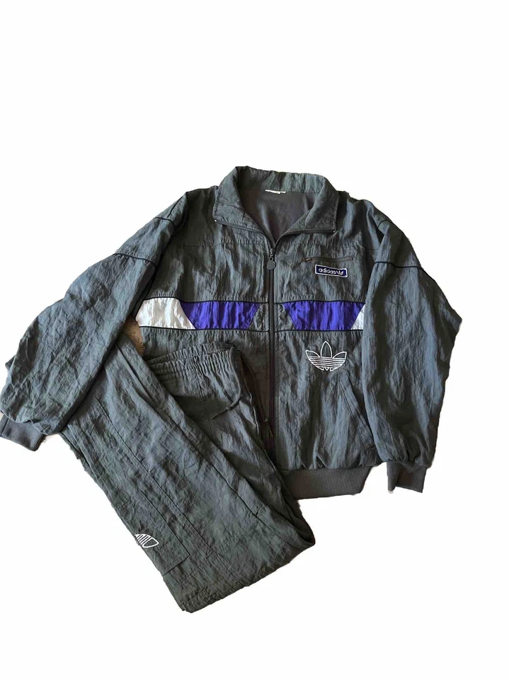 ADIDAS Vintage Track Suit Nylon Jacket Pants Windbreaker 90s Rare Retro - Image 1 of 4