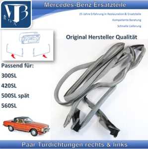 Par de juntas de puertas para Mercedes-Benz W107 R107 SL calidad original del fabricante - Imagen 1 de 1