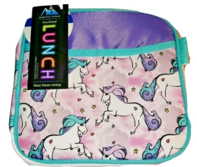 Lonchera aislada púrpura Arctic Zone Unicorn contenedor de alimentos, botella, bolsa de hielo Foto 1 de 4