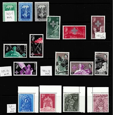 MALTA COLLECTION. 16 SETS OR PART SETS 1954-1966 MAINLY MOUNTED MINT. - Image 1 of 2