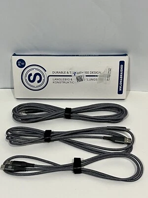 USB Type C Charging Cable 3 pack 10, 6 and 3 ft for  Samsung Galaxy, Note, Moto, - Image 1 of 2