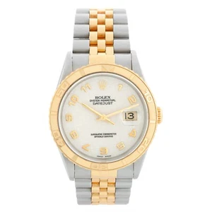 Rolex Turnograph 16263 Men's 2-Tone Cream Jubilee Dial Rolex Travel Box & Books - Picture 1 of 6