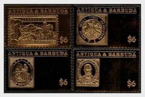 ANTIGUA & BARBUDA 2018 #18 STAMP ON STAMP GOLD FOIL STAMPS ON STAMPS S19220-1MK - Picture 1 of 1