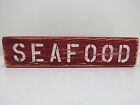 15 INCH WOOD HAND PAINTED SEAFOOD SIGN NAUTICAL MARITIME (#S647)
