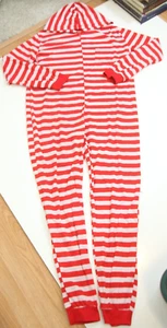 Red & White Where's Waldo Men’s Striped One Piece Suit Pajamas One Size VV27 - Picture 1 of 5