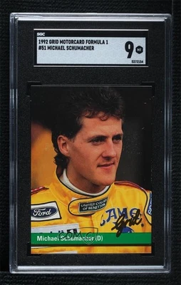 1992 Grid Motorcard Formula 1 Michael Schumacher #51 SGC 9 MINT Rookie RC - Image 1 of 2