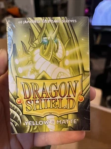 60-pack DRAGON SHIELD YELLOW MATTE JAPANESE Card Sleeves Mini Deck Yugioh New - Picture 1 of 4