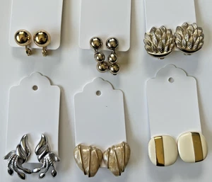 Monet ~ Set of 6 Pairs ~ Clip On Earrings ~ Gold & Silver Tone - Picture 1 of 19