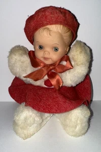 Vintage 1950er 7 Zoll Plüsch Baby Puppe Douglas Kuscheltiere Amerika - Bild 1 von 6