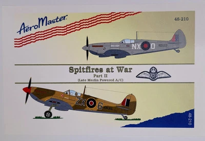 1/48 Spitfire Mk. VII/IX Decals 'Spitfires at War, Part II' / AeroMaster 48-210 - Image 1 of 4