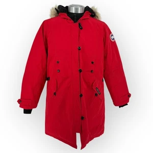 Canada Goose Women's Kensington Parka Hooded Red Down Fur Trim Arctic Size XXL - Picture 1 of 24
