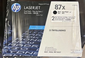 HP 87X 2-pak wysokiej wydajności czarne oryginalne kasety z tonerem LaserJet **ZAPIECZĘTOWANE** - Zdjęcie 1 z 1