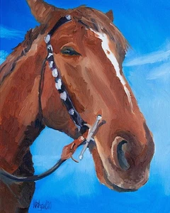 Bay Horse High Resolution Print of Original Fine Art Watercolor by Ron Krajewski - Bild 1 von 8