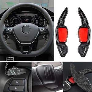Forged Carbon Steering Wheel Paddle Shifter Trim For VW Golf 6 09-15 Beetle13-15 - Picture 1 of 12