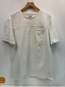 Adidas AC Milan T-Shirt White Gold Logo Pocket Detail XL Football Casual Tee - Picture 1 of 9