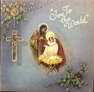 Tarjeta de Felicitación de Navidad de Colección ALEGRÍA AL MUNDO José María Niño Jesús Rosario Cuentas - Imagen 1 de 2