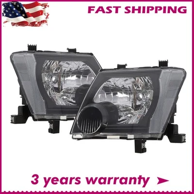 Par de faros halógenos negros carcasa Withe Singal para Nissan Xterra 2005-2015 Foto 1 de 4