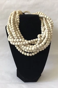Wood Necklace With Bone Clasp - Picture 1 of 7