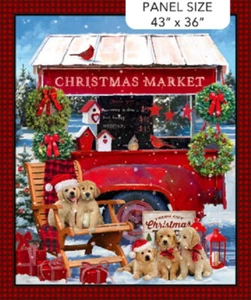 Golden Retriever Christmas Cotton Quilt fabric Northcott Dog Puppy 25292-24 - Picture 1 of 12