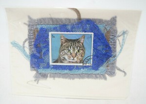 *Signed* Elisa Goodman Curmudgeon Greeting Cards Stamp Art Cats Sharjah 1rl