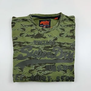 Superdry Mens Short Sleeve T-Shirt XL Camouflage Crew Neck Slim Fit Vintage Tee - Picture 1 of 9