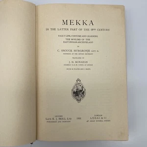 RARE Islamic History: MEKKA by C. SNOUCK HURGRONJE 1931 - Picture 1 of 23