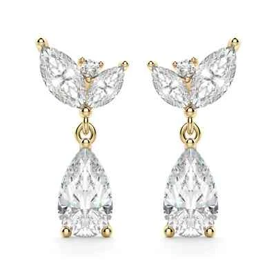 5.05 carat Pear maquise Cut Solitaire Drop stud Earring Lab Grown Diamond stud - Image 1 of 4