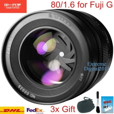 Zhongyi Mitakon SpeedMaster 80mm F1.6 Lens for Fujifilm Fuji GFX 100S 50S Camera - Image 1 of 4