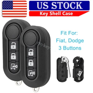 2 Smart Key Fob Shell Car Remote Case For 2012 2013 2014 2015 2016 Fiat 500 - Picture 1 of 11