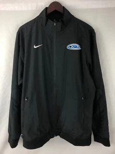 NIKE DRI-FIT Jacket Full Zip Black Coat Coaches Jacket R Logo Mens Size Large - Picture 1 of 12