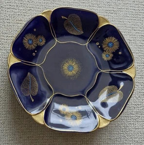 ILMENAU Graf Henneberg ca.30cm Dekor-Teller Kobaltblau Gold, handsigniert - Bild 1 von 2