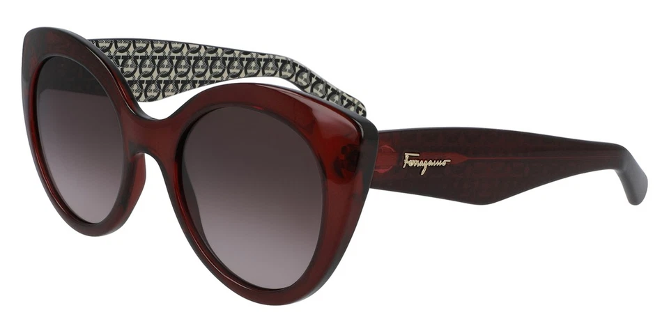 Salvatore Ferragamo Sf964s Sunglasses Crystal Burgundy 54mm & Authentic