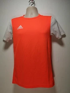 Adidas Bright Orange and White Short Sleeve T-Shirt - Size XS (106y) - Picture 1 of 8