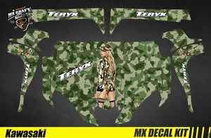 Kit Déco Quad pour / Atv Decal Kit for Kawasaki Teryx - Sexy Army - Picture 1 of 1