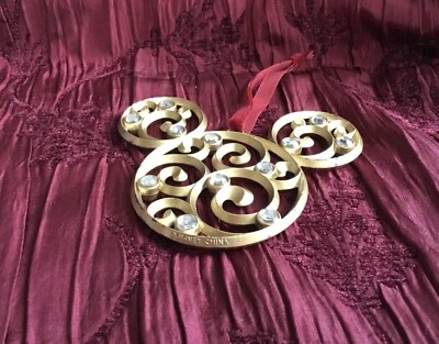 Disney Mickey Mouse Metal Icon Filigree Ornament w/ Rhinestones - Image 1 of 4