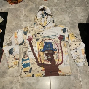 Rome Pays Off x Jean Michel Basquiat Hoodie Mens XL Graffiti AOP Multicolored - Picture 1 of 11