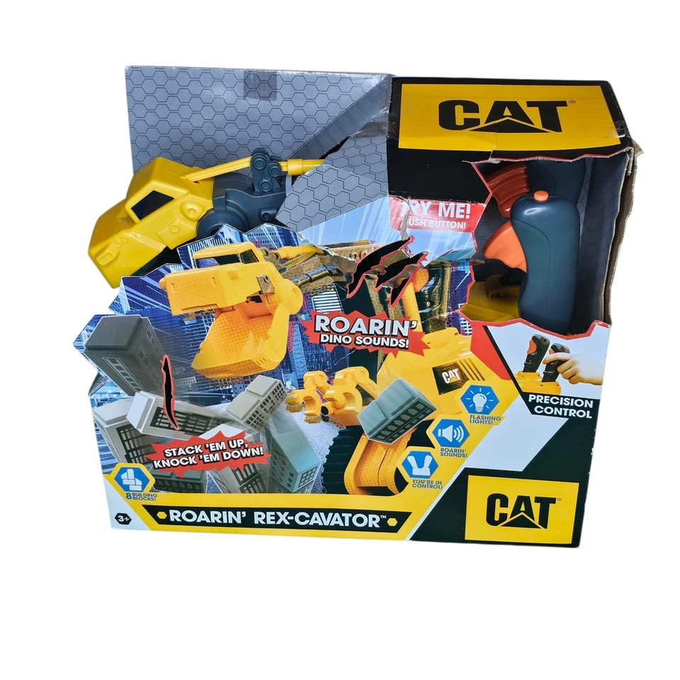 Cat Toys Funrise CAT Roaring Rex-Cavator Light & Sounds Excavator Building