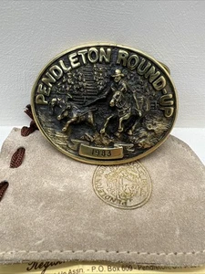 Vintage 1983 Pendleton Round-Up QU-0351 Solid Brass Gürtelschnalle - Bild 1 von 3