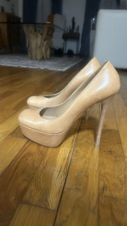 Tacones de aguja Alexander McQueen plataforma - cuero color camel - talla 40 Foto 1 de 4