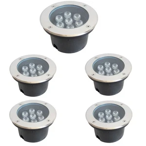 5 x 7W LED Underground Light Outdoor Garden Round Inground Lamp Warm White - Picture 1 of 8