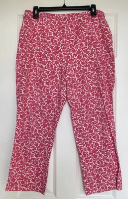Pantalones De Colección Tommy Hilfiger Rosa Floral Talla 10 Cremallera Lateral Elastizados Ligeros Foto 1 de 4