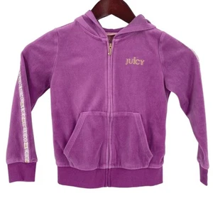 Youth girls purple Juicy Couture full zip hoodie size 6 gold embroidery - Picture 1 of 9