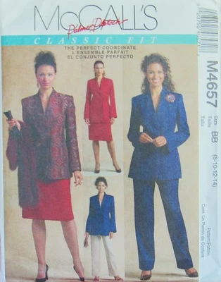 McCalls 4657 Womens 8-14 Palmer/Pletsch PERFECT COORDINATE Suit CLASSIC Pattern - Image 1 of 2