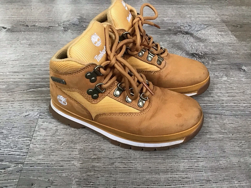 Timberland EURO HIKER Wheat Leather Cordura Hiking Boots ~ 93961M ~ Youth Size 2 - image 1 of 4